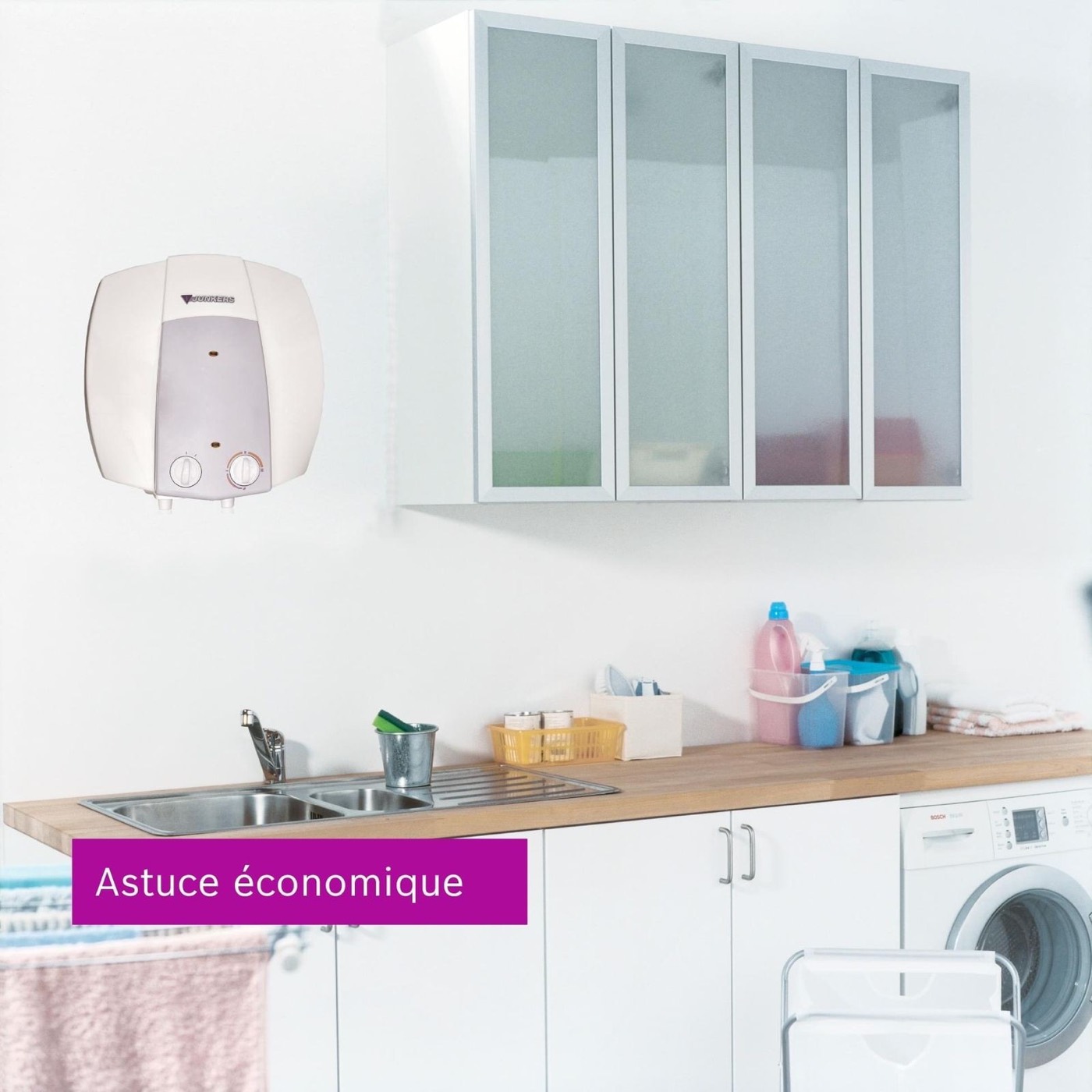 Chauffe-eau électrique junkers 10L sur évier - Chauffe-eau électrique, référence chauffe-eau-electrique-junkers-10l-sur-evier chez Sanitaire Casa Anfa à Casablanca