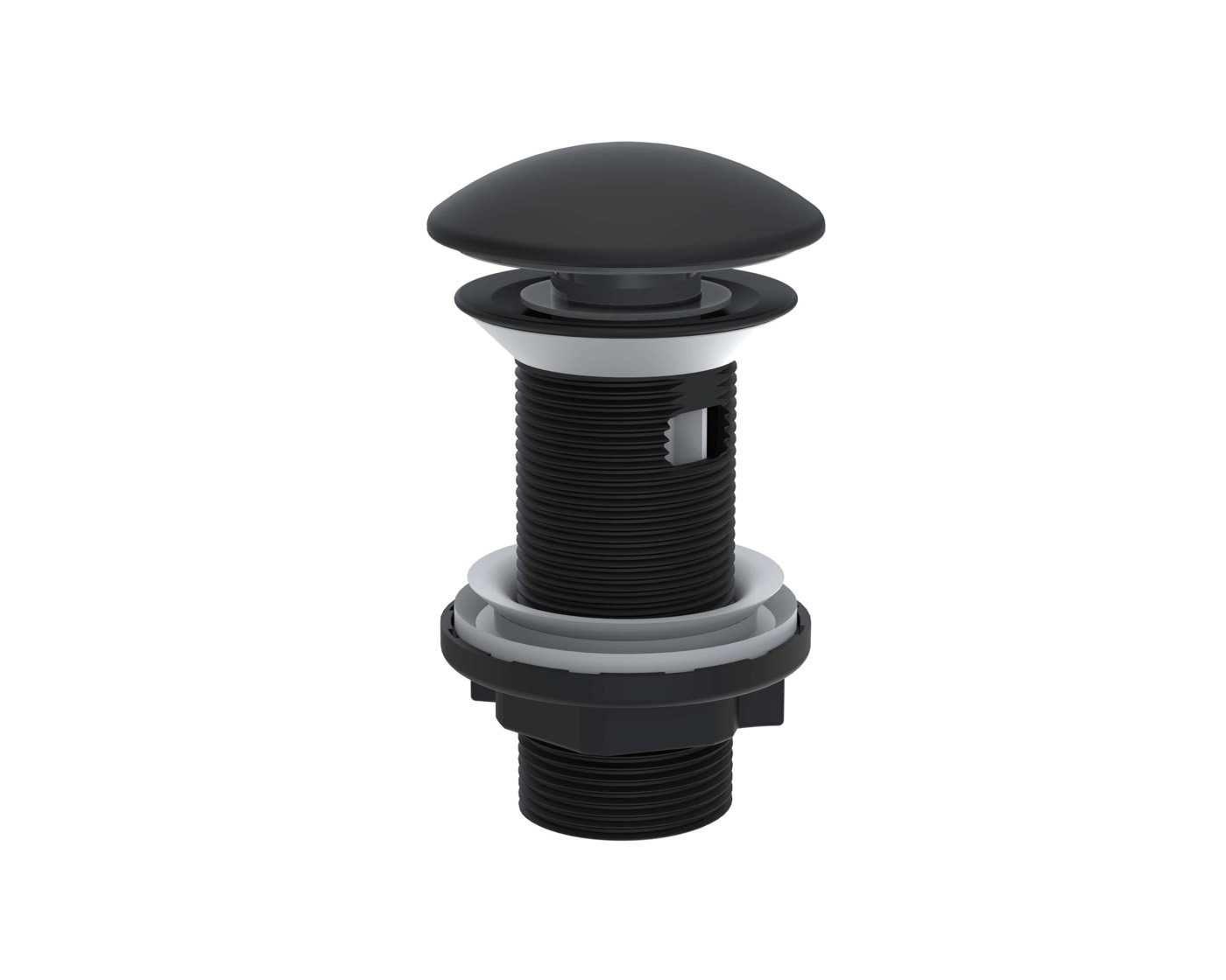 Bonde Poussoir abs avec trop plein Sanili noir - Grilles évacuation, référence bonde-poussoir-abs-avec-trop-plein-sanili-noir chez Sanitaire Casa Anfa à Casablanca