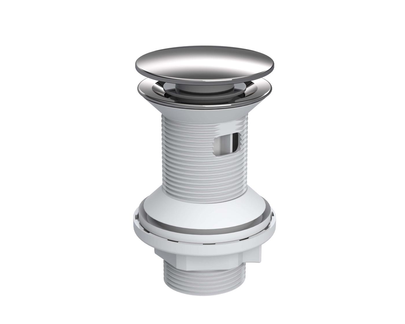 Bonde poussoir abs avec trop plein sanili chrome - Grilles évacuation, référence bonde-poussoir-abs-avec-trop-plein-sanili-chrome chez Sanitaire Casa Anfa à Casablanca